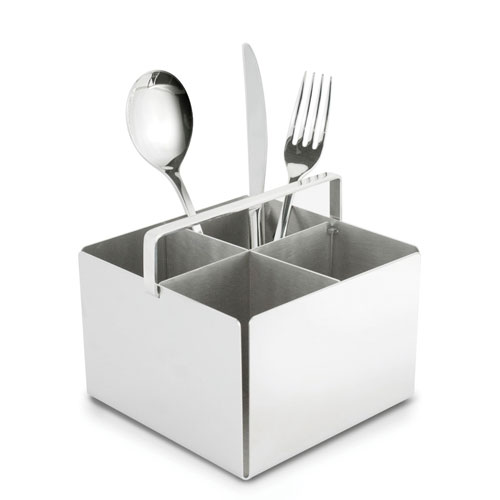 111 Pisa stainless steel buffet caddy - Porte couverts acier 4 sections