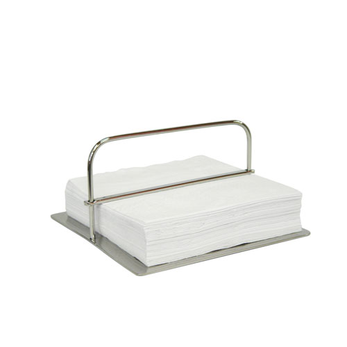 Stainless steel Patti napkins holder - Porte serviettes acier 14x14cm