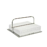 Stainless steel Patti napkins holder - Porte serviettes acier 14x14cm