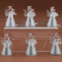Tiny silver glass angel - Mini ange platine en verre