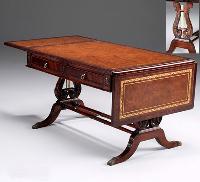 Rectangular folding table 56x133cm - Table basse rectangle dessus cuir                                                  