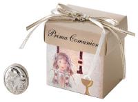 Musical sterling silver communion souvenir - Icone 1ère communion argent massif                                         